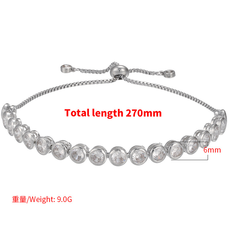 Zirkonarmband Rund Voller Diamanten Zirkon Pull-armband Push-pull-armband Verstellbarer Schmuck display picture 3