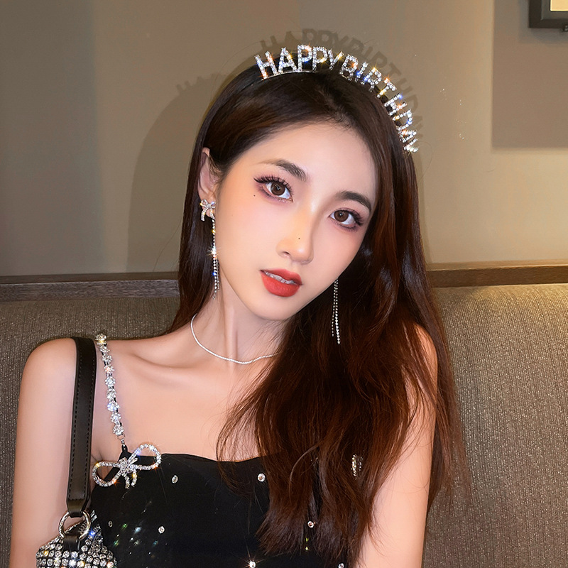 Rhinestones Inlay Material Fashion Letter Alloy Rhinestone Plating Metal Rhinestones Crown