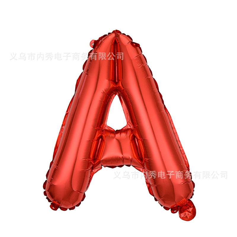 Estilo americano Delgado 16 pulgadas inglés carta globo pequeño tamaño A- Z cumpleaños boda habitación decoración aluminio película globo al por mayor