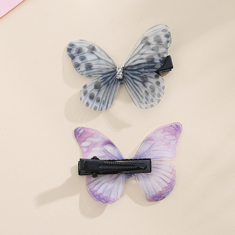 Cute Butterfly Chiffon Printing Hair Clip display picture 3