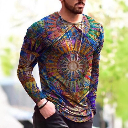 2025 Amazon Cross-border Bestselling 3D Digital Printing Sun Pattern Multicolor Men's Hoodie Graffiti Style Bright Color