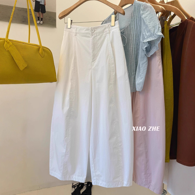 Guangzhou Shisanxing High-Quality Hot-Selling Items~ Loose Wide-Leg Moon Pants for Women, Casual Korean-Style Wide-Leg Cropped Pants for Summer