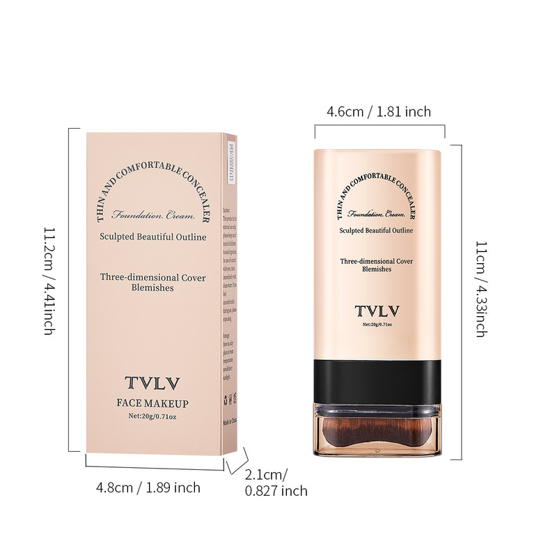 クロスボーダー TVLV イレーザー ファンデーション スティック 20g ブラシ付き 肌の色を明るくする リキッド ファンデーション 長持ちするメイク落ちしないコンシーラー|undefined