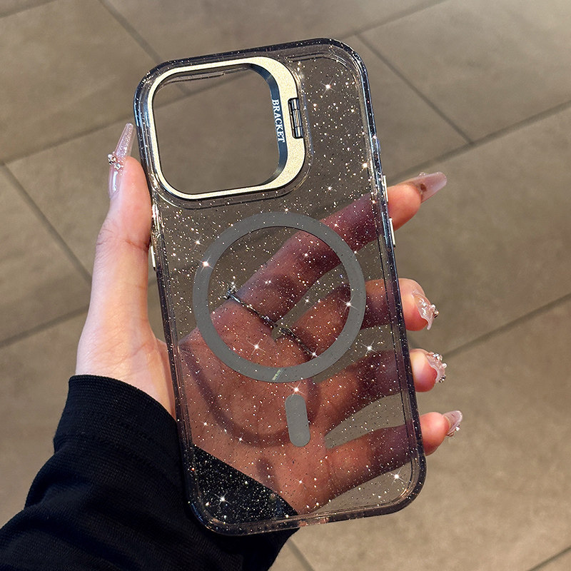 Funda con Soporte de Lente para iPhone 18promax 17 16 de PC con Absorción Magnética y Anti-caídas