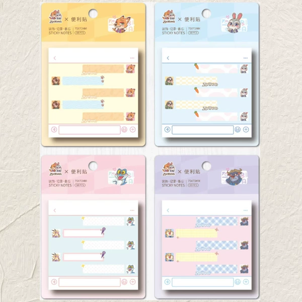 Square note, rabbit, fox, raccoon