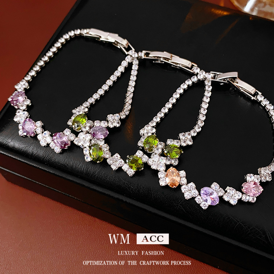 Zircon geometría irregular pulsera de fijación ligera de lujo de alto nivel pulsera de nicho de moda exquisita joyería de mujer