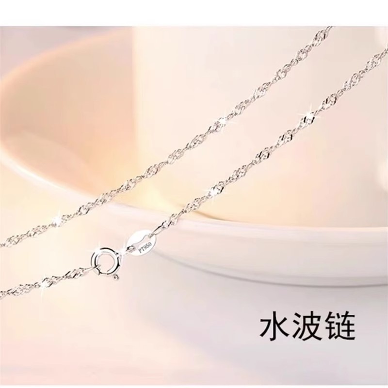 pt950 プラチナ ネックレス メンズ レディース 鎖骨チェーン 18K ホワイトゴールド ネックレス プレーンチェーン ネックレス ヌードチェーン 万能 ペンダントなし 正規品|undefined