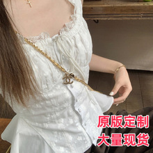 蕾丝收腰无袖衬衫气质女士上衣夏季显瘦花边法式纯欲风背心小衫