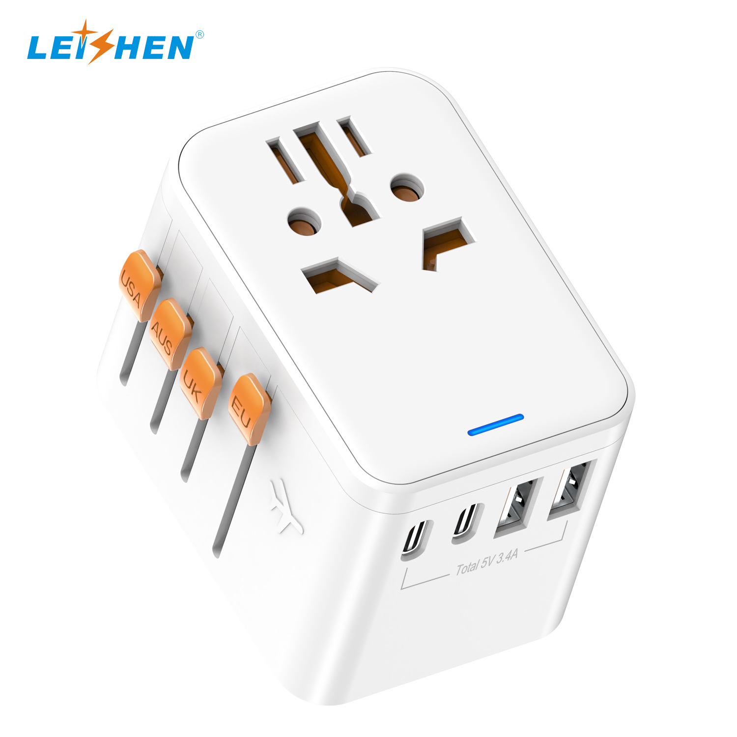 跨境货源带USB雷神旅行转换插头   香港新加坡转换插座