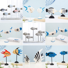 Mediterranean minimalist creative wooden handcrafted couple fish kissing fish decoration home living room animal ornament