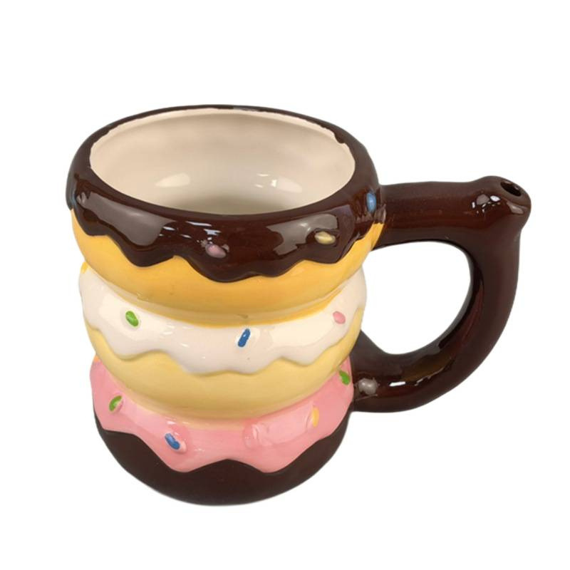 Transfronterizos europeos y estadounidenses de cerámica multifuncional donut taza de café creativa de alto valor de hamburguesas mug suministros de bar