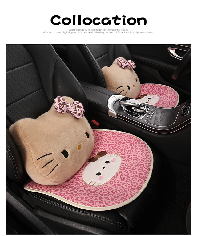 Car Headrest and Lumbar Support Cartoon Kt Cat Headrest Pillow, Car Headrest for All Seasons, Lumbar Pillow, Neck Pillow, Car Headrest