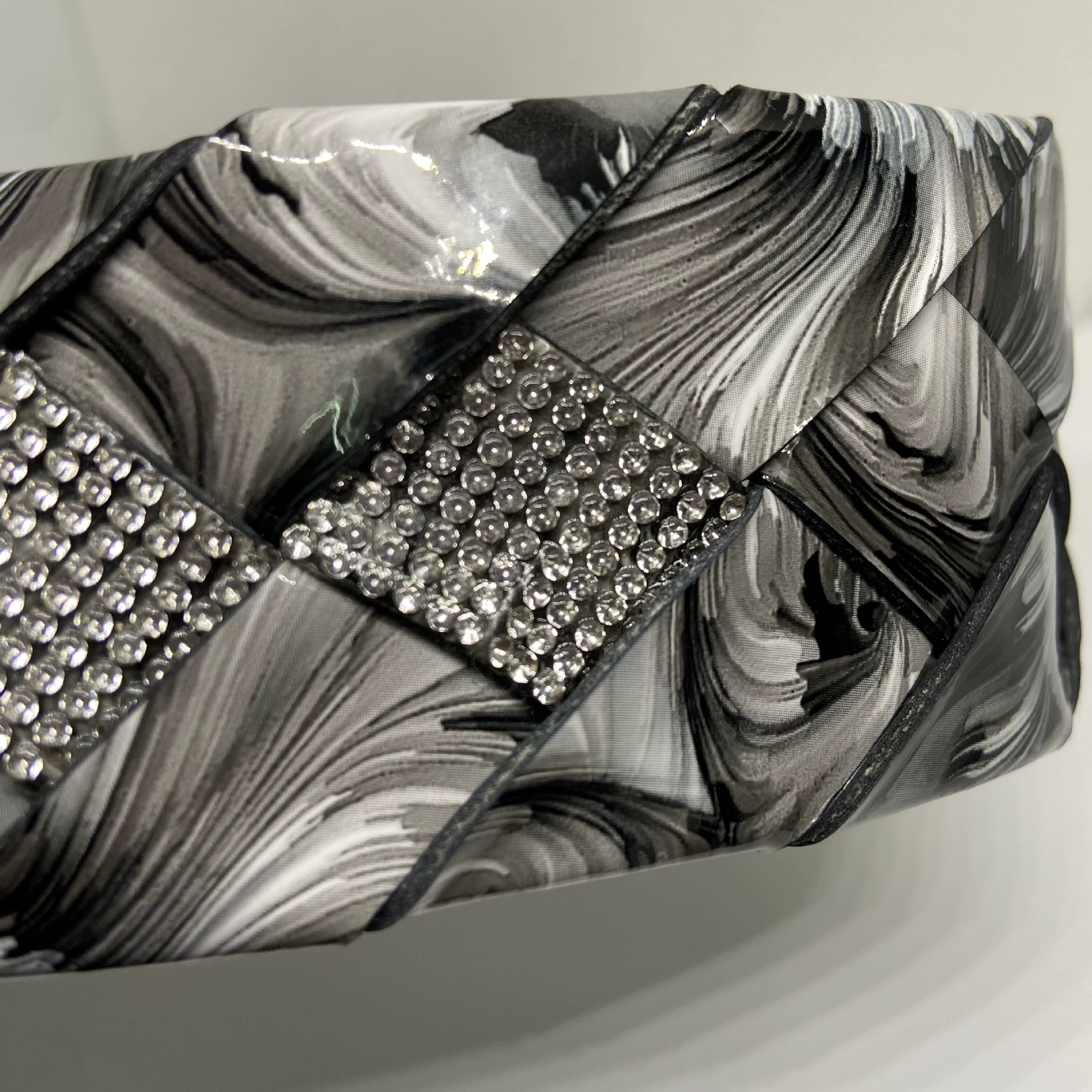 Плоские ромбовидные стразы женские высокие каблуки зигзаг 5,2 см твердые аксессуары для обуви