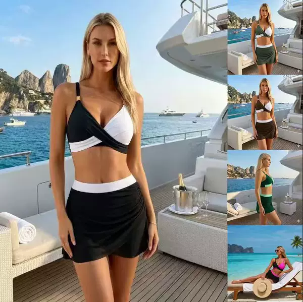 2026 New European and American Style Two-Piece Swimsuit for Women, Cross-Border Foreign Trade Sexy Mesh Skirt Bikini Swimwear Wholesale Bikini