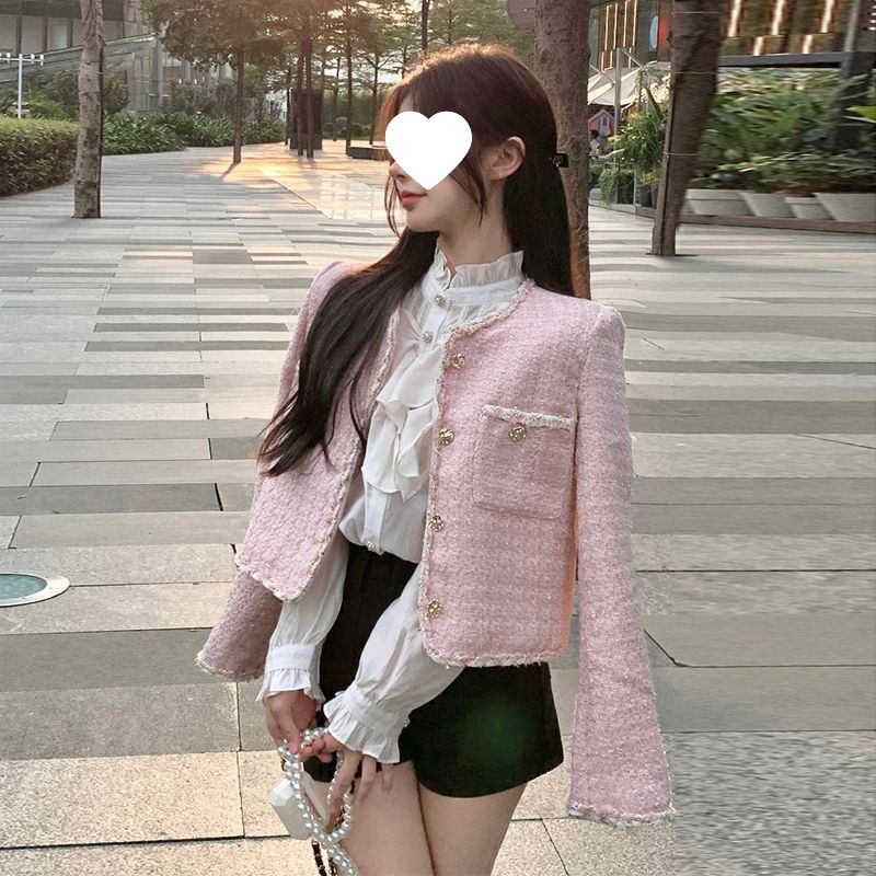 French-Style Chanel-Inspired Women's Jacket for Autumn and Winter, Versatile Retro Elegant Socialite Tweed Top for Women, Straight Cut