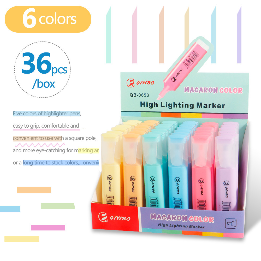 Juego de resaltadores de color macaron, marcadores clave para estudiantes de alto valor, pintura de cuentas de bricolaje, marcadores de graffiti