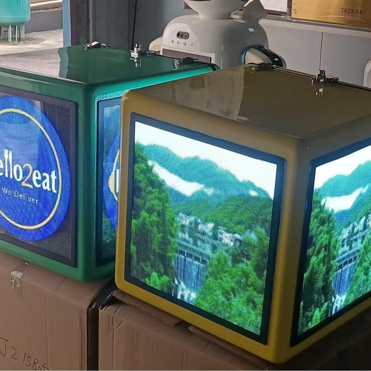 江智高强度3面LED灯带/光板/动态大屏系列外卖外送箱流动广告箱