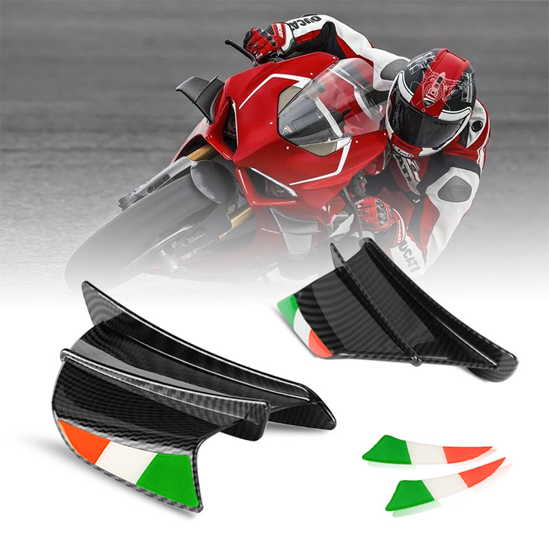 Adecuado para la modificación de motocicleta ala fija QJ carrera 600 Yamaha R1 deflector lateral alerón fibra carbono