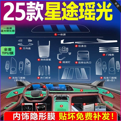 Car interior film, Xingtu Yaoguang Cdm, Center Console Film - 25-yao-guang-cdm-full-set-tpu-integrated-screen-blue-light-tempered-glass-film