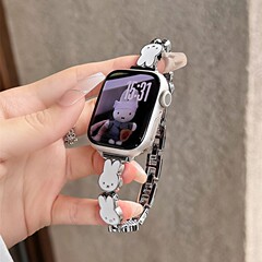 小白兔滴油金属表带适用于苹果手表10代42mm高级女apple watchs9S