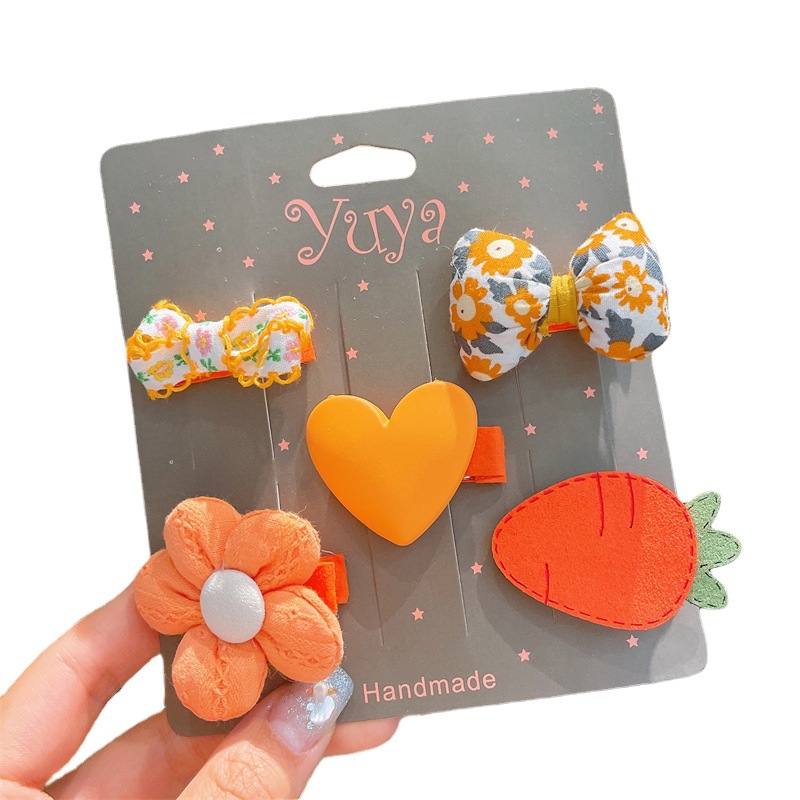 Tela de dibujos animados para niños flor horquilla bebé flequillos clip lateral niñas no lastiman el pelo tocado Internet celebridad 2022 Shixi