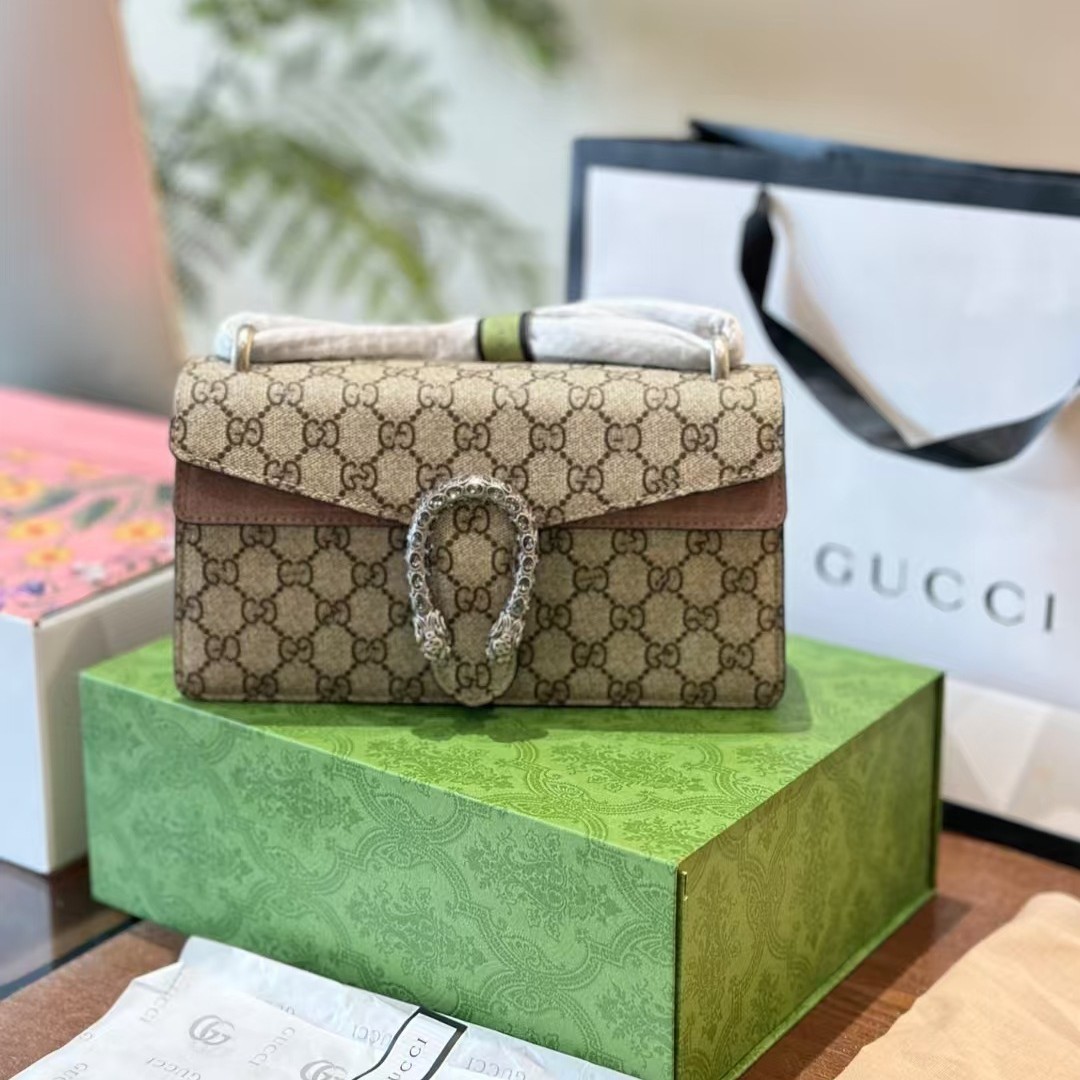 2025新款G家女士镶钻蛇头包酒神包小方包双G单肩包经典斜挎链条包