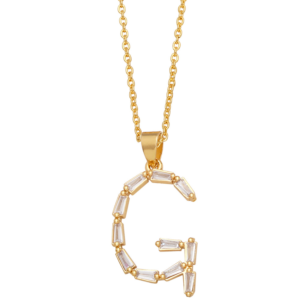 Fashion Letter Copper Inlay Zircon Pendant Necklace 1 Piece