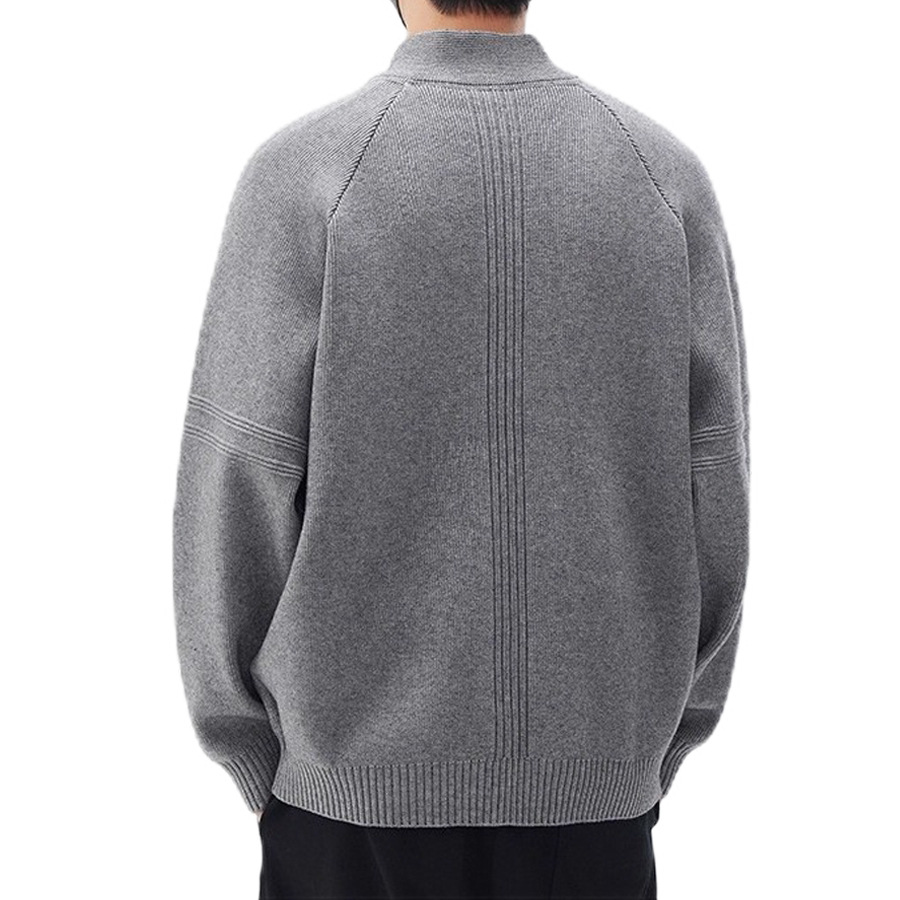 Explosiones transfronterizas de tamaño europeo suéter de cremallera doble chaqueta cardigans chaqueta suéter de punto fábrica de negocios al por mayor