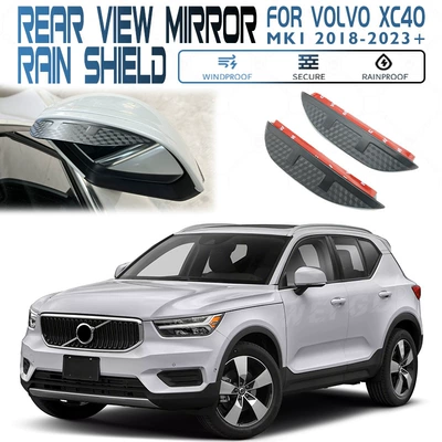 VOLVO XC40 Window visor, Rain shield - standard-packing-without-logo-volvo-xc40-mk1-2018-2023-rearview-mirror-rain-eyebrow-carbon-fiber-pattern