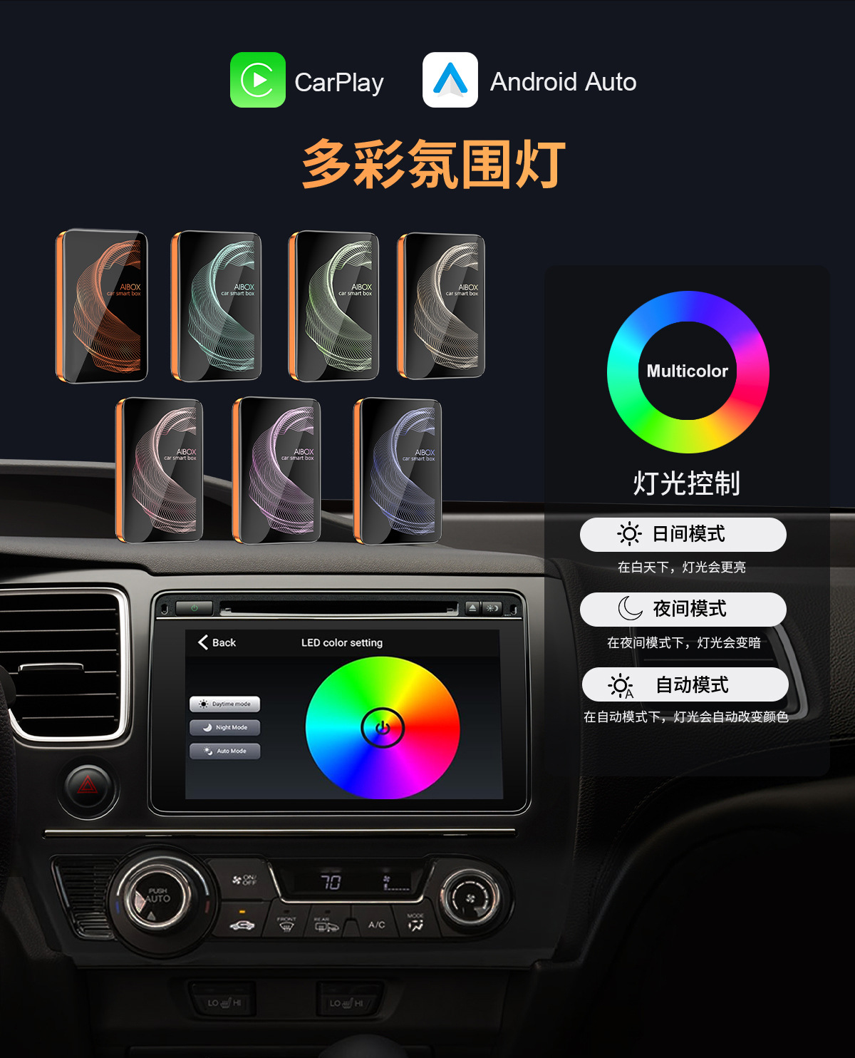 HDMI Ultra HD Output 3-in-1 Car CarPlay Box Wireless Android Plug-and-Play Navigation Converter