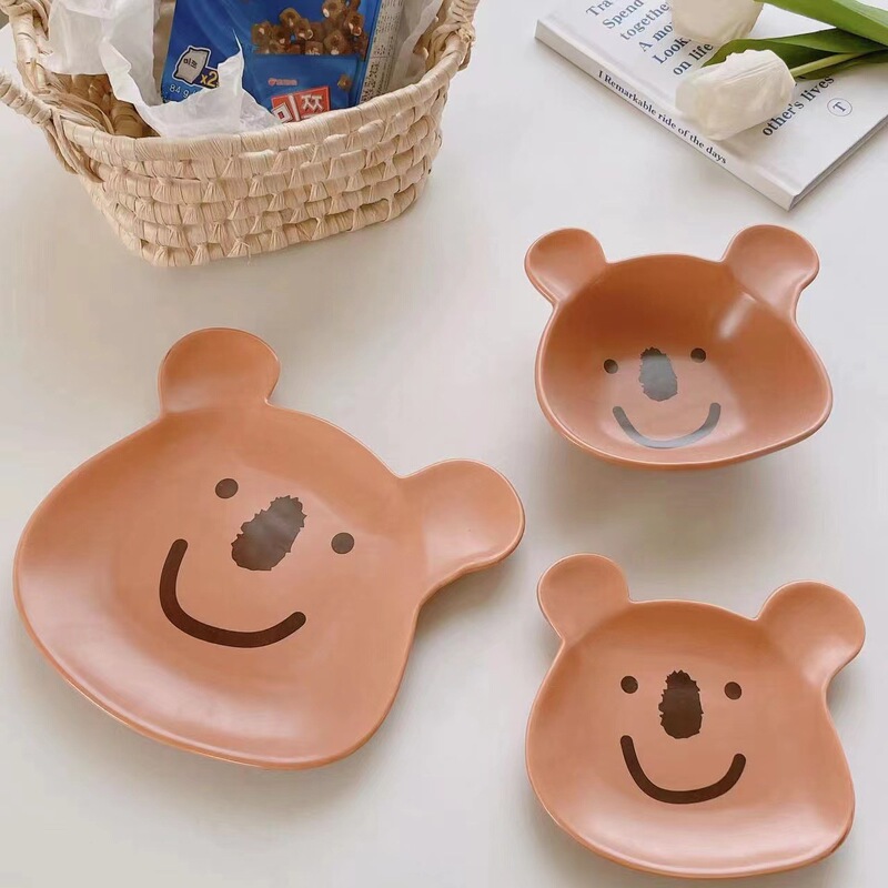 South Korea ins style cute cartoon Kaola ceramic salad fruit bowl dish household dessert snack plate tableware suit