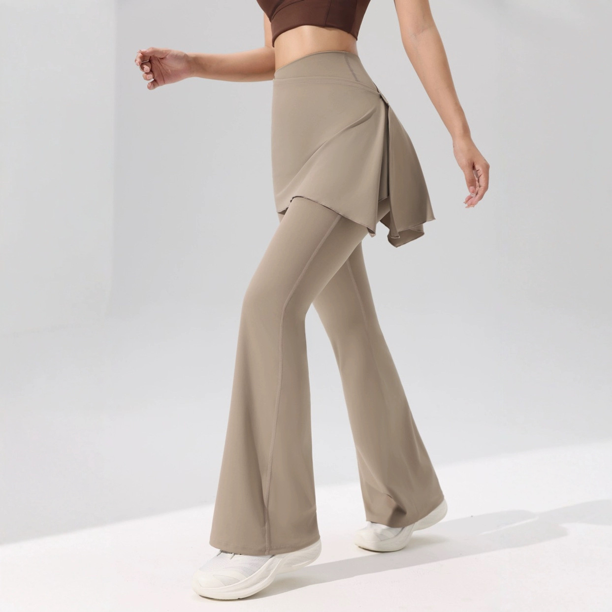 Br Fabric Butt-Covering Yoga Pants Flared Pants Pilates Exercise Slimming Running Fitness Stretching Butt-Covering