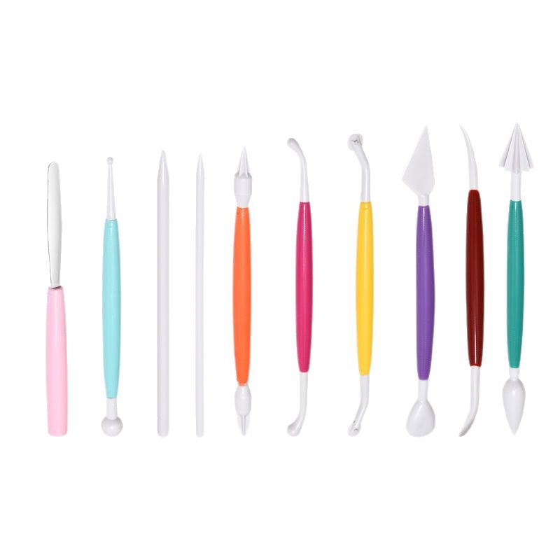 Juego de cuchillos de grabado plástico de color para hornear DIY combinación de herramientas de decoración de moldes de tallado de pasteles de fondant image 6
