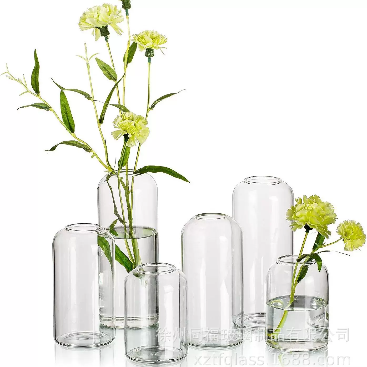批发欧式透明玻璃花瓶ins风水培容器干花插花器婚礼装饰客厅摆件