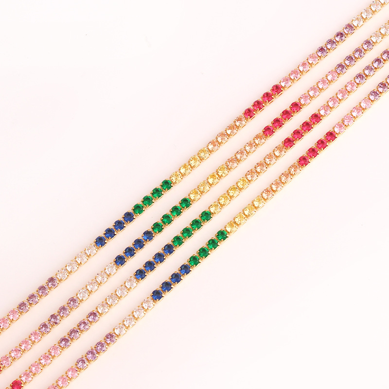 Fashion Square Copper Plating Inlay Zircon Necklace 1 Piece