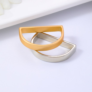 European and American New Zinc Alloy Electroplated Polished Semi-circular Napkin Ring Creative D-shaped Napkin Buckle Dummy Golden Napkin Ring