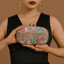 2025女士外贸跨境欧美新款单肩斜跨包花朵布包造型包晚宴手拿包