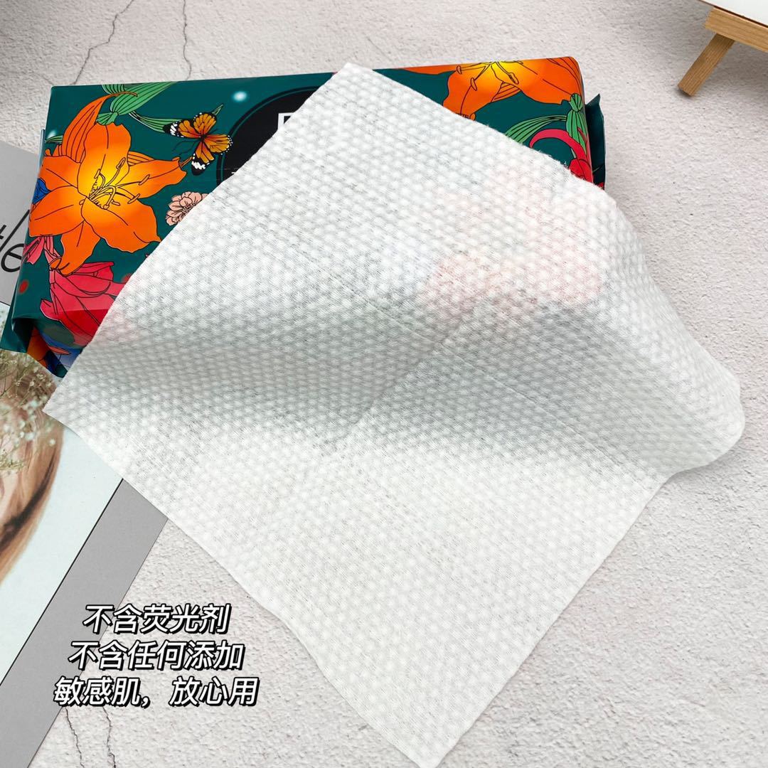 Toalla de lavado de la cara desechable toalla suave espesa toalla de limpieza de la cara tipo extracción toalla de papel doméstica seca y húmeda