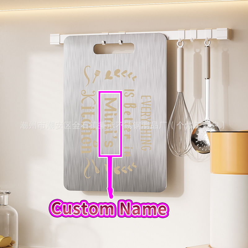 placa de cocina de acero inoxidable personalizada antifungal de doble cara para placa de corte de verduras anticorrosión molde gran placa de corte almohadilla de masa