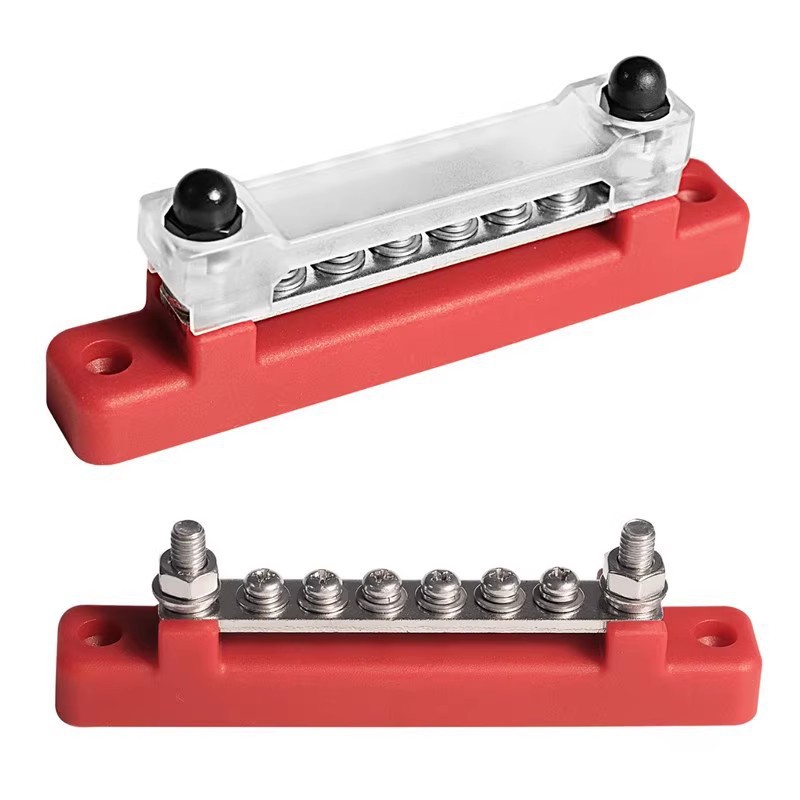 6-way busbar M10/M8/M6 screw terminal for RV and yacht modification wiring