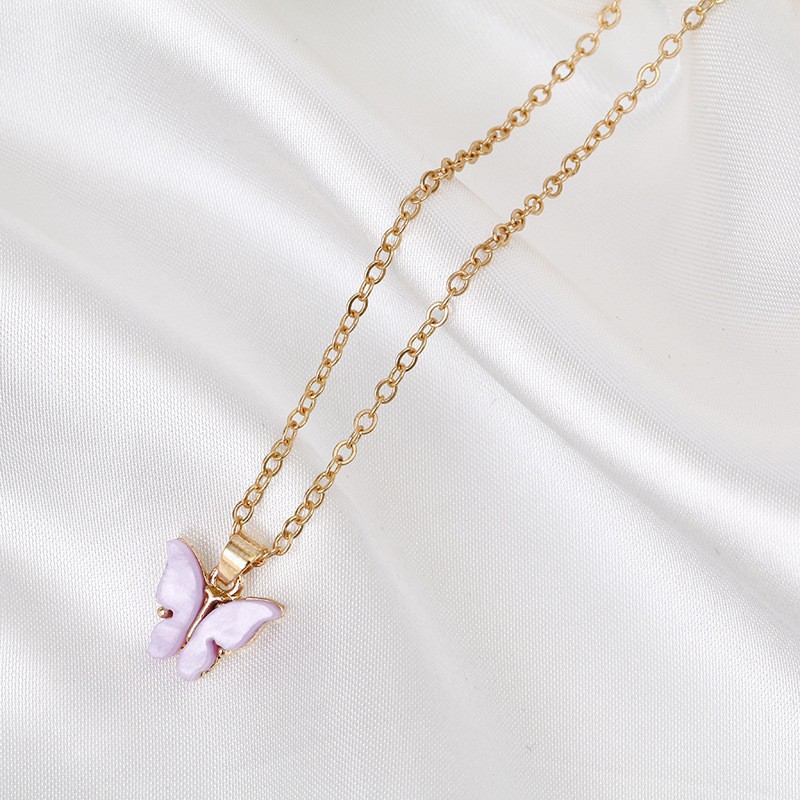 Purple plate butterfly necklace # Xl069