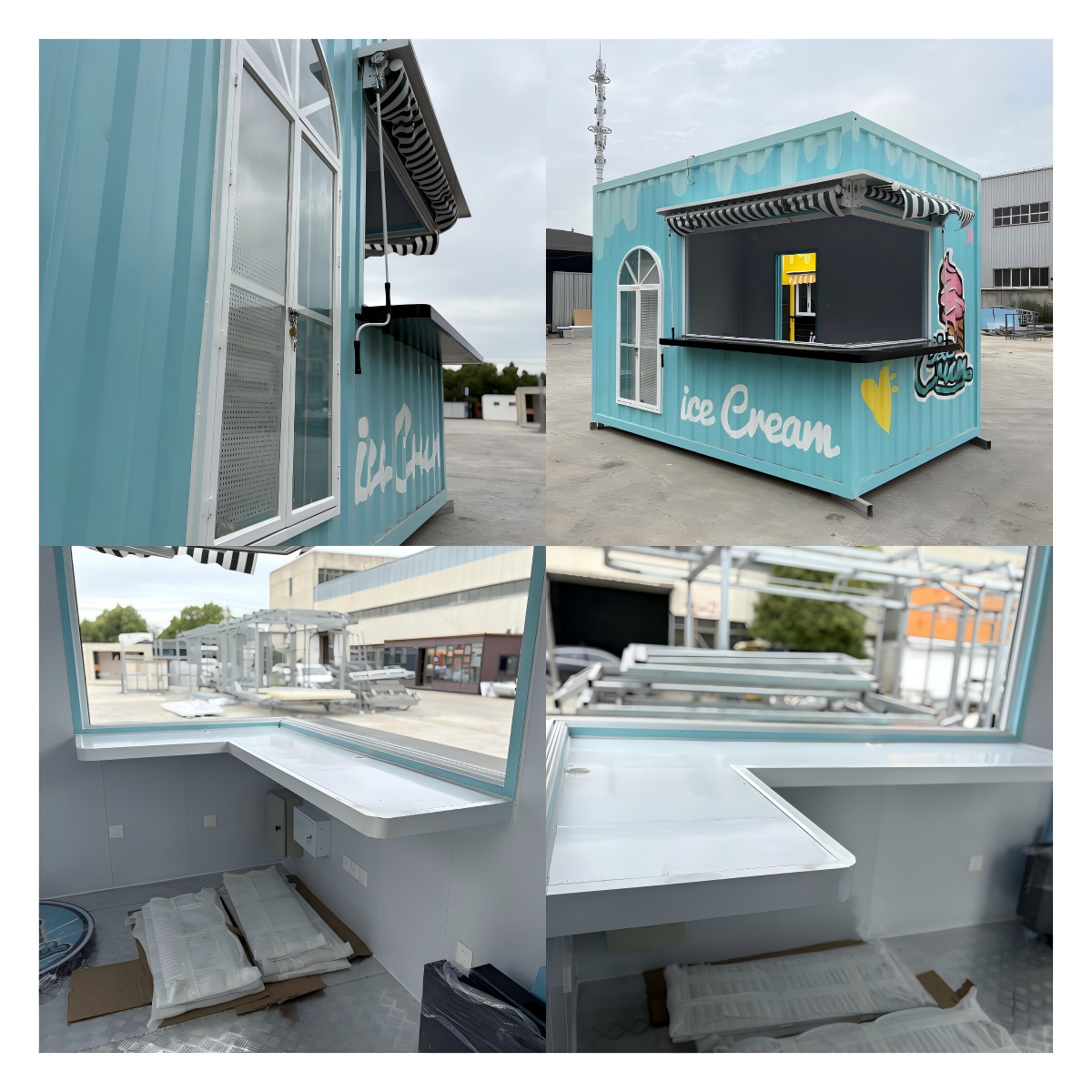 Tienda de contenedores al aire libre Quiosco de barrio comercial de red Quiosco de snack de calle comercial móvil