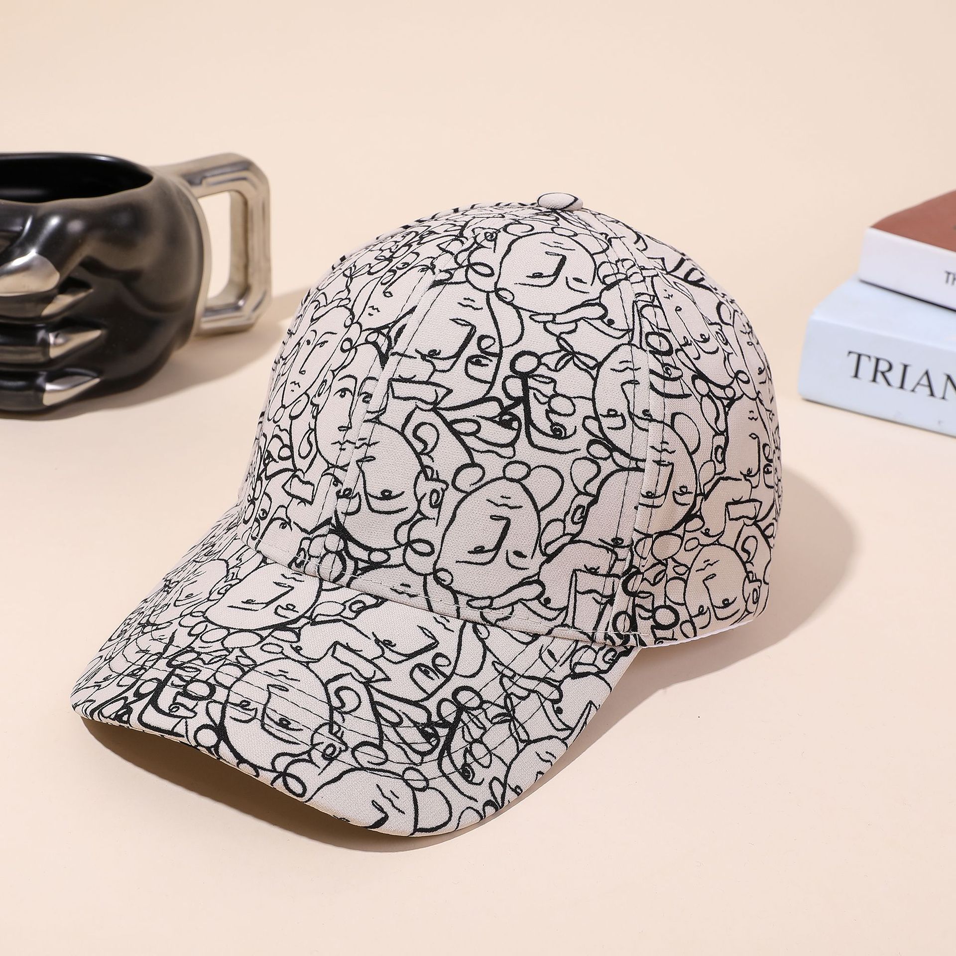 Nuevo sombrero de béisbol para hombres y mujeres de primavera y verano carácter abstracto impreso sombrero para el sol de viaje al aire libre