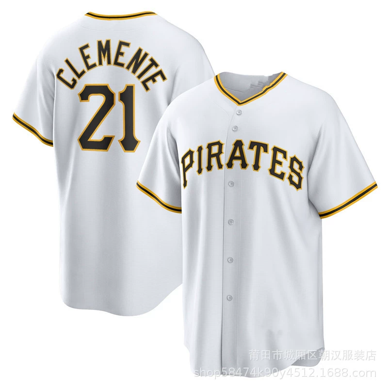 Бейсбольная джерси Pirates клeмента жёлтая Elite №21, Clemente