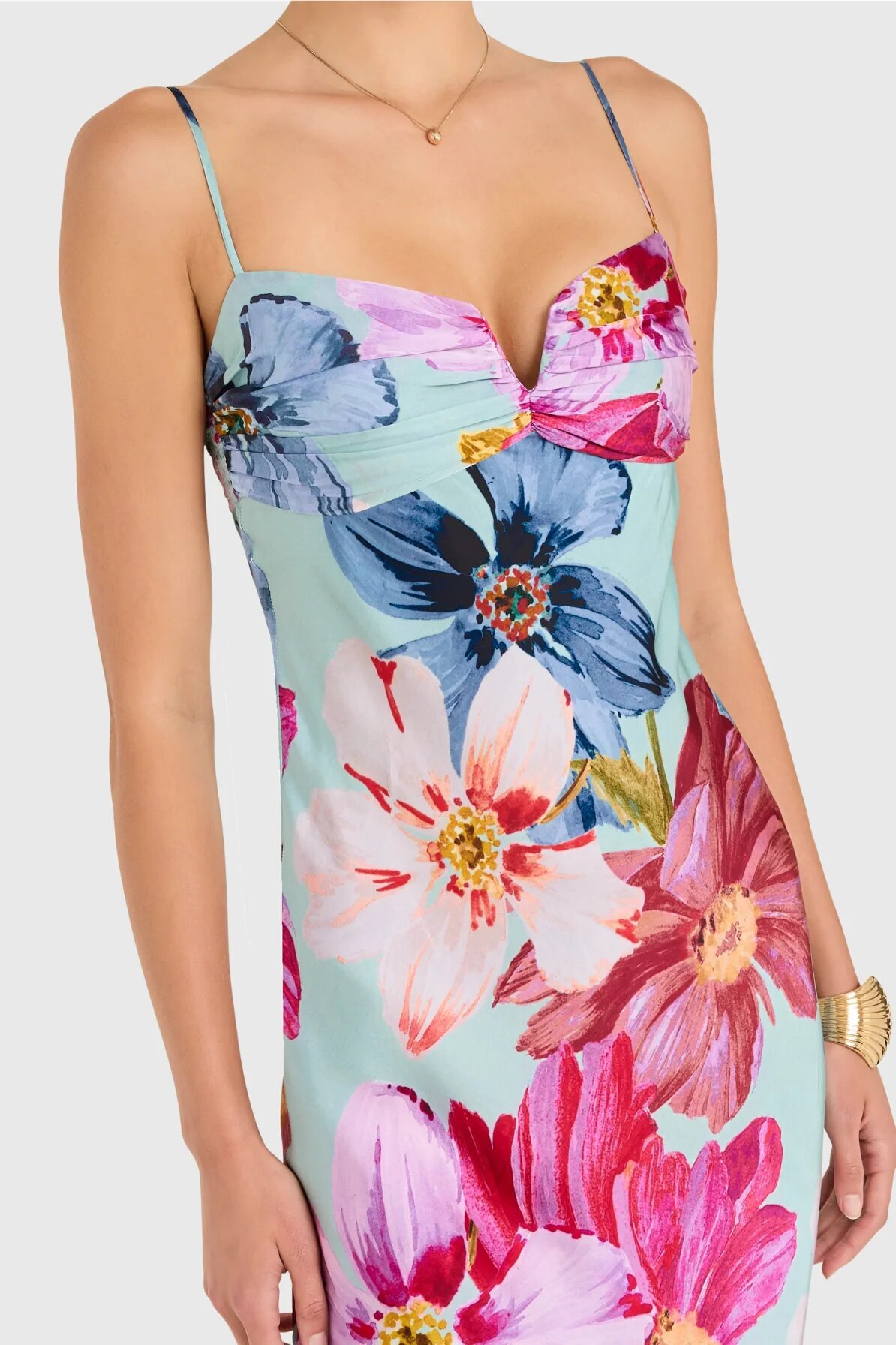 Women's Off-Shoulder Floral Print Dress Spaghetti Strap Bodycon Long Casual Elegant White Slim Fit_ecoleips.com