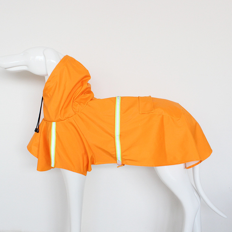 大型犬レインコートマントポンチョペット雨の日反射ストリップ防風防雨犬フード付きペットレインコート犬服|undefined
