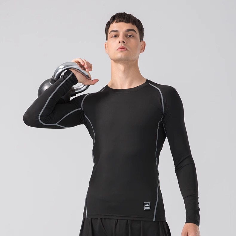 Transfronterizos deportivos rápidos ropa de entrenamiento para correr ropa de entrenamiento camiseta de mangas largas elástica fitness ropa interior para correr baloncesto image 3