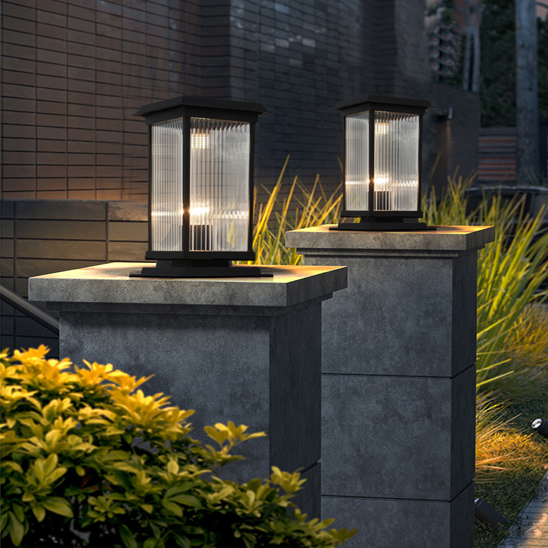 Pilar solar lámpara impermeable al aire libre pared patio Villa jardín Pilar lámpara paisaje B & B comunidad lámpara de pared