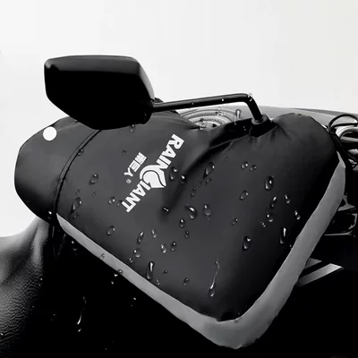 Winter Waterproof Motorcycle and Electric Vehicle Handlebar Covers, Windproof, Rainproof, and Warm Gloves for Electric Vehicles (Motorcycle Handle Cover) - one-size-fits-all-waterproof-thickened-classic-black-handlebar-cover