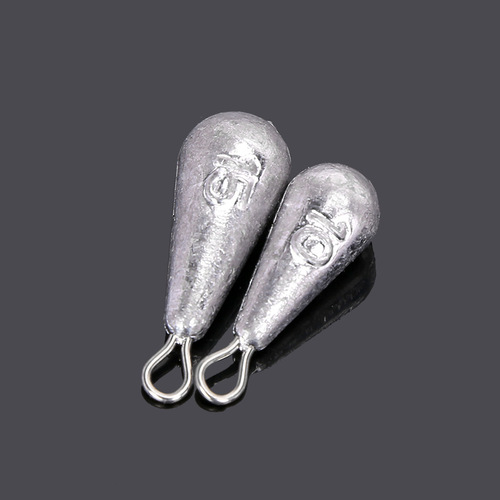 Wholesale water drop lead pendant, fishing lead pendant with ring, long-range throwing pole, sea pole, solid string hook lead pendant, fishing gear small accessories